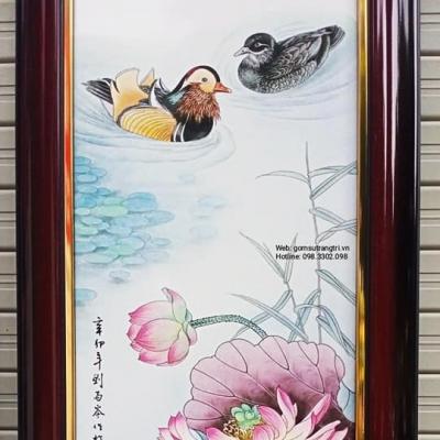 TRANH SỨ HỌA TIẾT HOA SEN